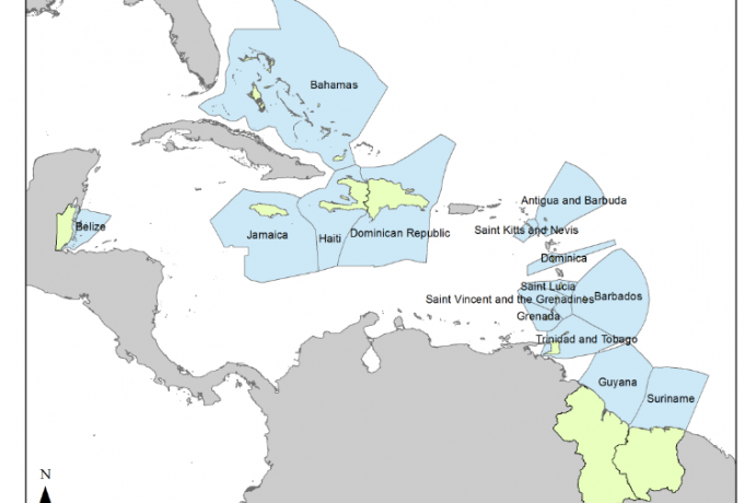 Map of the caribbean